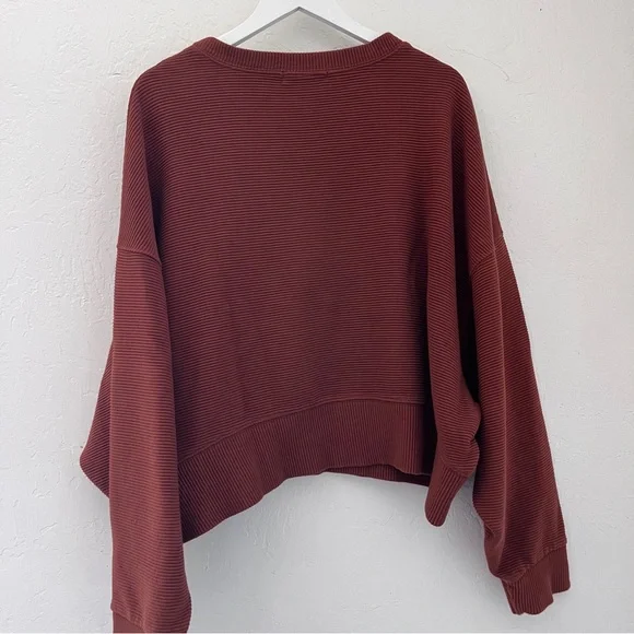 Na Nin rippled cotton oversized sweatshirt one size color cinnamon - Picture 6 of 12
